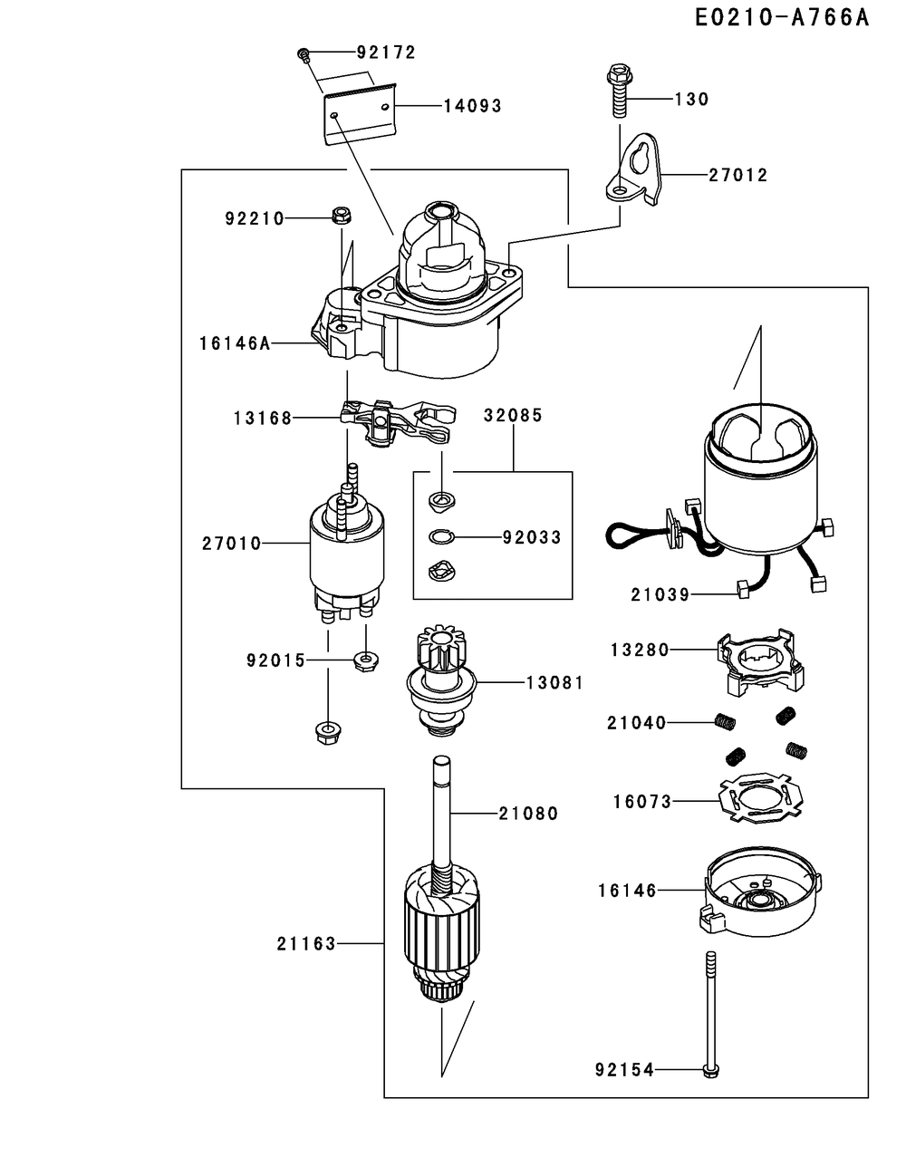 Fs541v-Ds37 Starter Diagram and Parts List for FS541V-DS37  Cub Cadet Engine